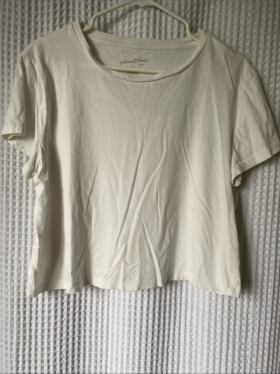 Universal Thread Tops - Universal Thread White Short-Sleeve Crop Tee
